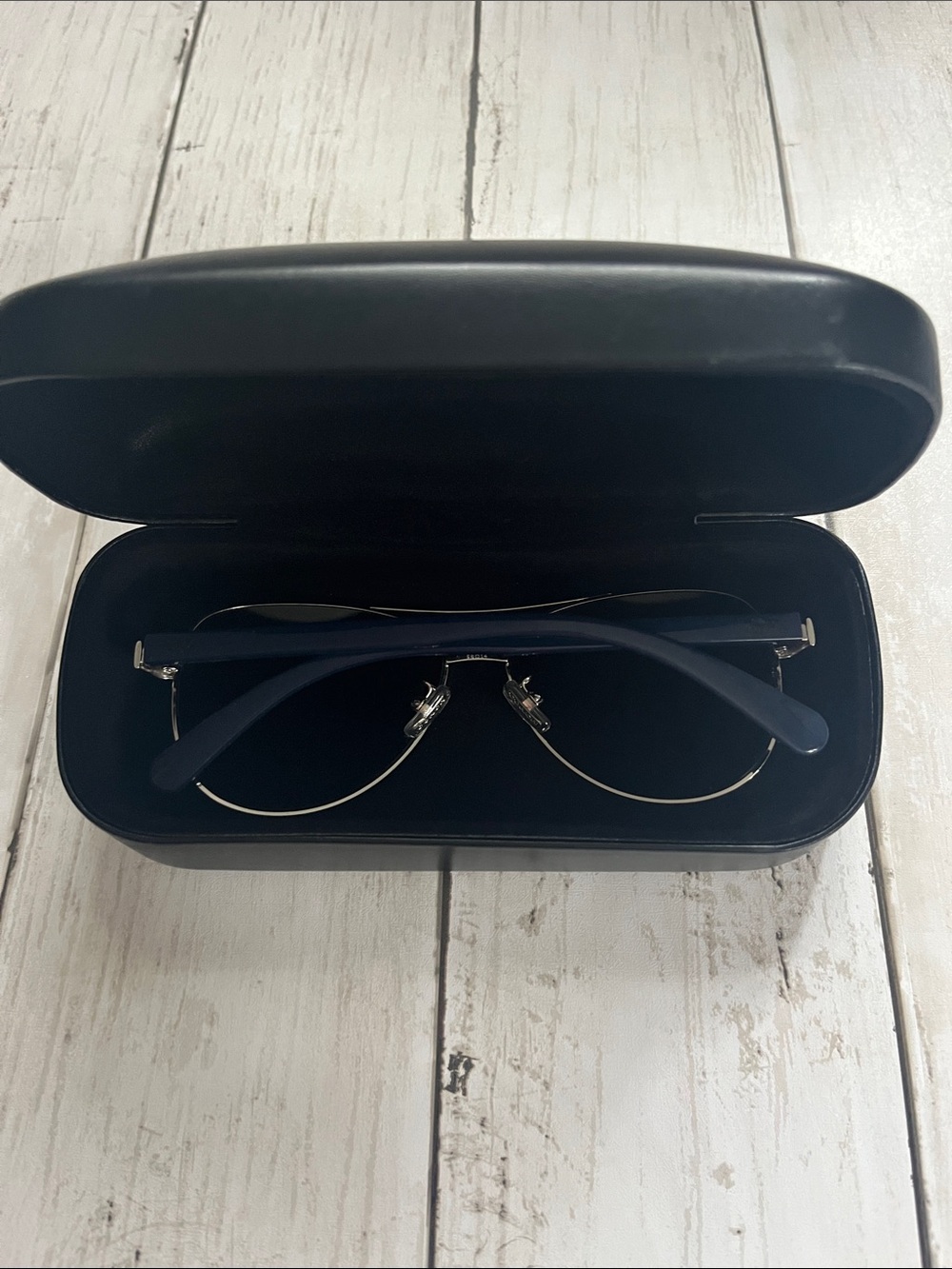 Coach Aviator Sunglasses in Blue and Silver-Tone - Picture 9 of 9